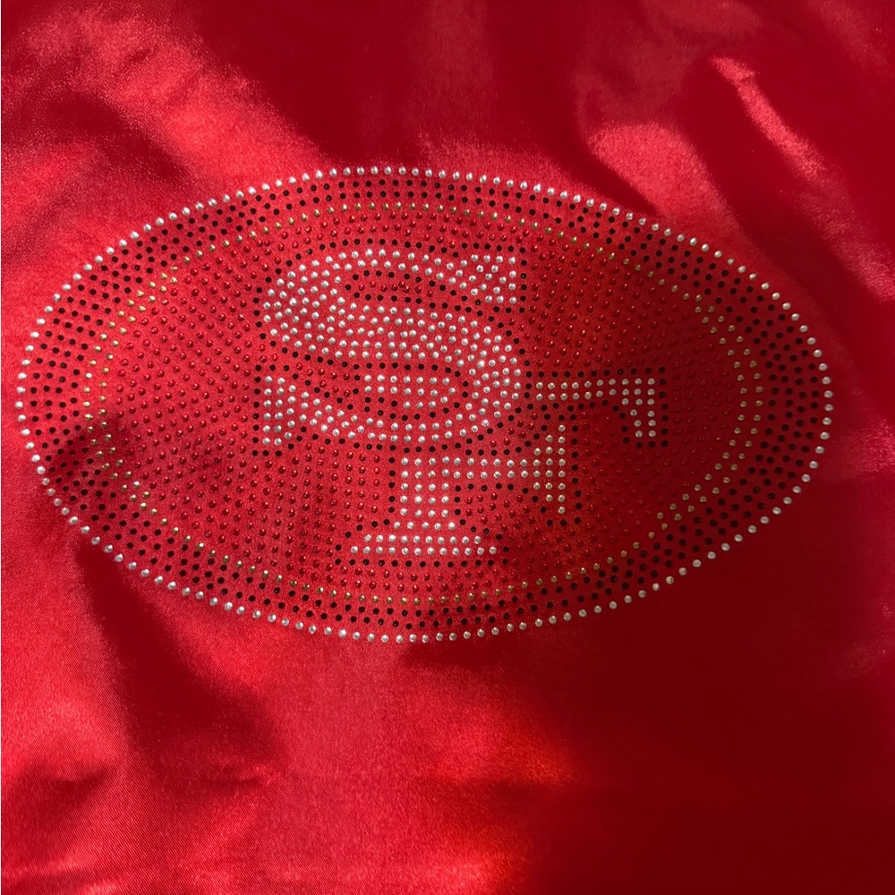 Women’s 49er STARTER Red Satin Jacket - Picture 6 of 6